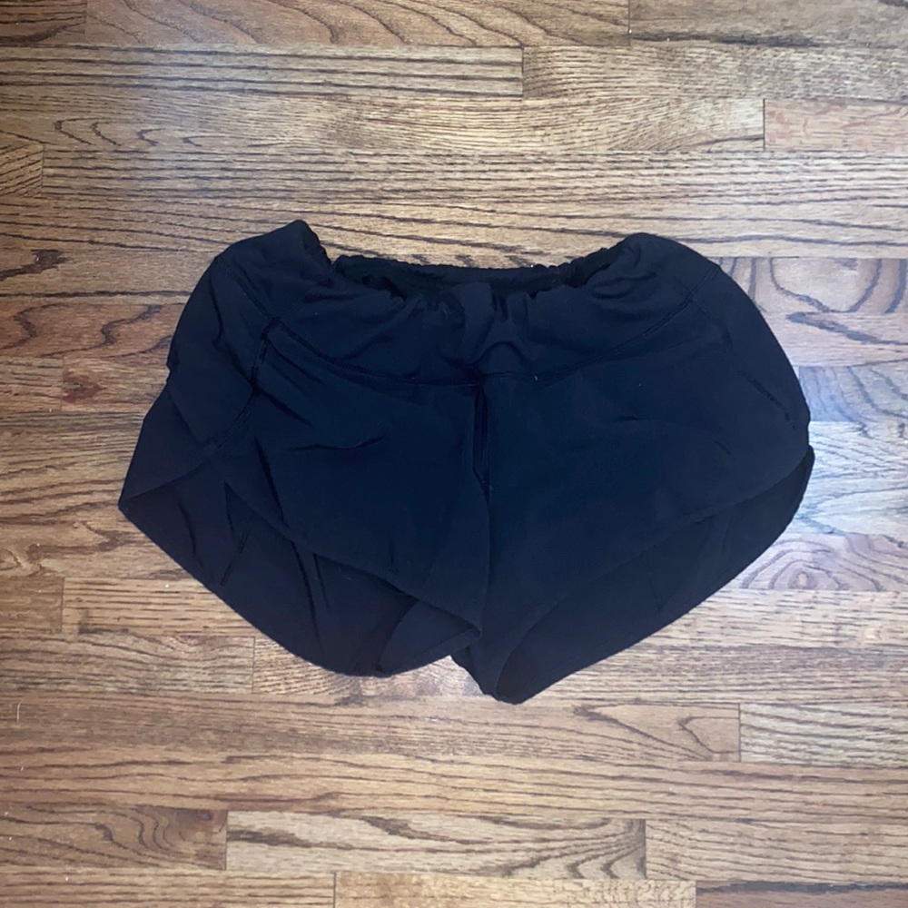 black lululemon speed up shorts